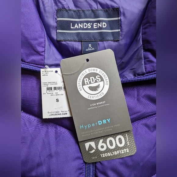 Land's End, size small, purple vest, down - Picture 9 of 10